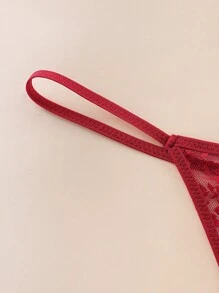 SHEIN 3pcs Women Floral Lace Sexy Underwear Sets Sexy Thong Panties - Multicolor - View 7