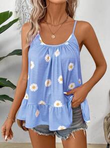 Breezaya 女士休闲雏菊印花吊带背心