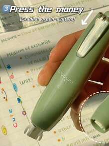 SHEIN 5 Packs Highly Attractive Multifunctional Correction Tape Set, Creative Coating Tape, Smooth And Simple Silent Correction Tape(Offset Printing Is A Normal Phenomenon) - Green - View 7