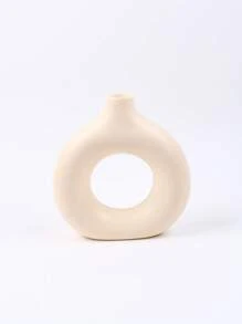 SHEIN 1pc Donut Shaped Vase | Minimalist Nordic Style Resin Crafts Flower Vase