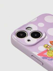 Winx Club X ROMWE 1 pieza Funda de teléfono con gráfico de figura suave de color púrpura