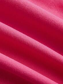 SHEIN EZwear Áo ba lỗ cổ chữ V thời trang ôm vừa vặn màu trơn Y2K dành cho nữ - Màu Hồng Tươi - Xem 4