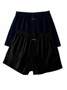 SHEIN 2pcs/Set Men's Loose High Waisted Summer Boxers  Multipack Underwear - Multicolor - View 1