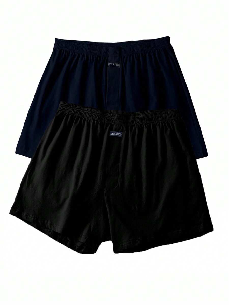 SHEIN 2pcs/Set Men's Loose High Waisted Summer Boxers  Multipack Underwear - Multicolor - View 1