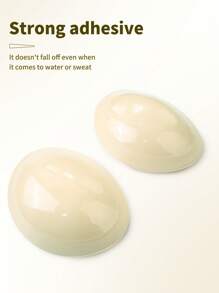 2pcs 3cm Thick Silicone Abalone Shaped Bra Inserts, Invisible Push-Up Pad For Bikini - Apricot - View 5