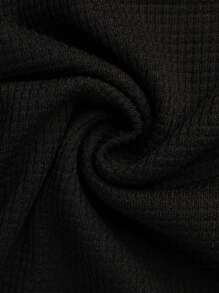 Manfinity Mode Camisa tipo polo de manga corta con botones para hombre, con diseño de bloque de color y patrón de letras, regalo para novio - Negro - Ver 3