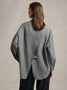 Briarwyn Women's Solid Color Long Sleeve Shirt, Minimalist And Fashionable, Suitable For Summer Business Casual Woman - Grey - View 7