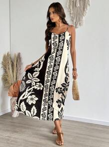 EMERY ROSE Đầm Maxi Đi Biển Mùa Hè In Hoa Và Cây Dừa Phong Cách Nhiệt Đới Boho Cho Nữ - Nhiều màu - Xem 3