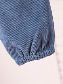 SHEIN Áo khoác dài tay cổ ve lót nhiệt cài nút phía trước cho bé trai và quần lót nhiệt màu trơn, ấm áp và thoải mái khi mặc vào mùa thu, xuân và đông - Màu xanh lam - Xem 7