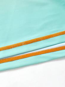 Manfinity Swimmode Men's Gradient Letter Print Raglan Sleeve Hoodie Surfing T-Shirt - Multicolor - View 5