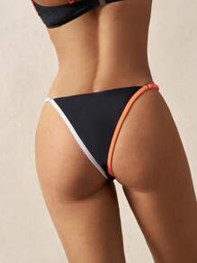 VARSIVA Women's Multicolor Knitted Bikini Bottoms With Contrast Binding Detail And Thin Side Ties - Multicolor - View 4