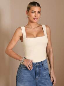 SHEIN BAE 女士早春度假派对优雅装圆领露背蝴蝶结紧身衣，适合浪漫约会、闺蜜聚会、节日、鸡尾酒会