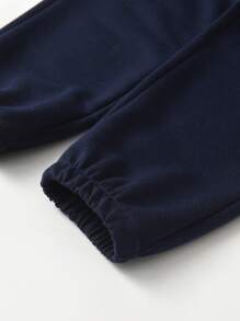 SHEIN 2pcs/Set Young Boy Summer Casual Striped Knight Print T-Shirt And Pants Set - Apricot - View 7