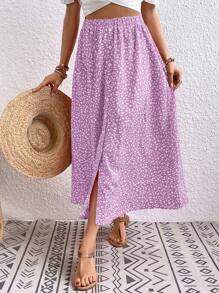 Breezaya Summer Casual Ditsy Floral Long Skirt