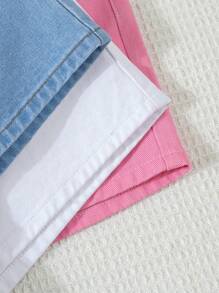 SHEIN Shorts vaqueros informales, relajados y multiusos para niña preadolescente
