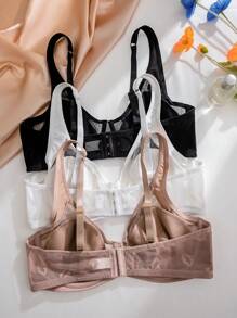 SHEIN 3pcs Pack Plus Size Comfortable Underwire Thin-Cushioned Bra, Lift