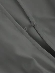SHEIN MOD 高领纯色口袋连体裤，配腰带， - 灰色 - 查看 3