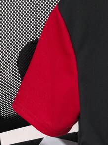 SHEIN 男童超大款运动美式休闲撞色字母印花短袖 Polo 衫 - 彩色 - 查看 4