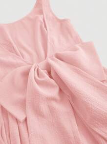 SHEIN MOD Vestido elegante con espalda abierta, volante con lazo, apropiado para citas y el Día de San Valentín