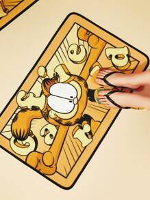 GARFIELD | SHEIN Cute Cartoon Cat Print Waterproof Anti-Slip Kitchen Floor Mat, Easy To Clean, Available In 2 Sizes - Multicolor - View 6