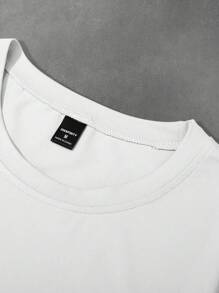 Manfinity EMRG Men's Letter & Lip Print Casual Round Neck Short Sleeve T-Shirt And Drawstring Waist Shorts Set - Multicolor - View 5