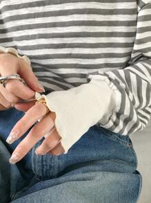 FRIFUL 女士黑白条纹宽松长袖 T 恤，春季服装