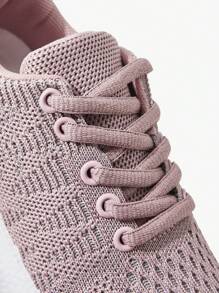 JNSQ 1 Pair Versatile Casual All-Match Soft Bottom Breathable Lace Up Sneakers, Suitable For All Seasons, Back To School - Pink - View 7