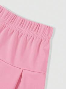 Girls & Teens Sports Wear Set, Zipper Sweater And Pleated Mini Skirt, Stretchy Fabric, Suitable For Sports & Casual, Spring & Autumn
