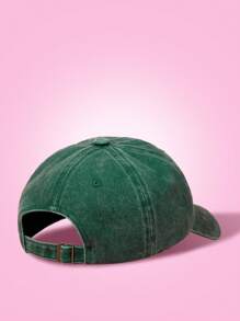 THE POWERPUFF GIRLS X SHEIN Fashionable Cute Cartoon Buttercup Embroidered Washed Baseball Cap