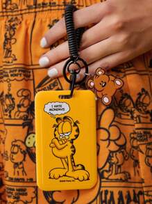 GARFIELD X SHEIN Süßer Cartoon Kartenhalter, kann an Taschen oder anderen gewünschten Orten aufgehängt werden, hält 2 Karten