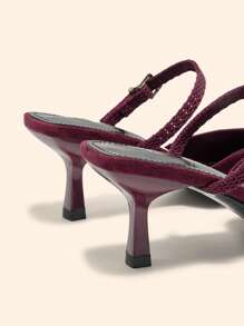 CUCCOO BASICS Maroon Women Solid Color High Heels, Minimalist Fashion Design, Suitable For Summer