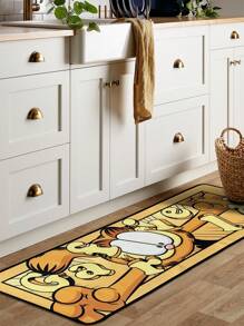 GARFIELD | SHEIN Cute Cartoon Cat Print Waterproof Anti-Slip Kitchen Floor Mat, Easy To Clean, Available In 2 Sizes - Multicolor - View 1