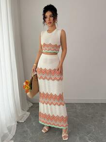 Elenzga 2pcs Women Bohemian Vacation Set - Multicolor - View 5