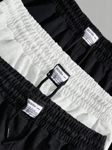 RueChic 3 pièces Shorts réguliers avec cordon de serrage et patch en coton pour hommes