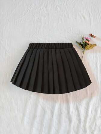 Souflis Souflis Baby Girl Solid Color Pleated Skirt, Fashionable, Comfortable, Suitable For Outdoor, Classic & Minimalist Design