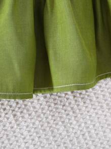 SHEIN Vintaside Kids 2 件套女婴休闲盖袖上衣和吊带裙套装，适合夏季、度假 - 綠色 - 查看 7