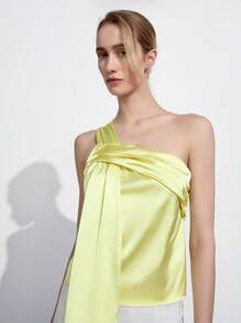 Lumivelle Women Elegant Design Blouse, Spring & Summer - Mint Green - View 4