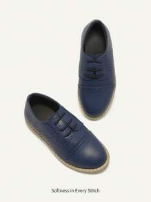 Cozy Pixies All-Match Versatile College Style English Oxford Casual Slip-On Flat Shoes For Baby Boys, Spring/Summer - Royal Blue - View 2