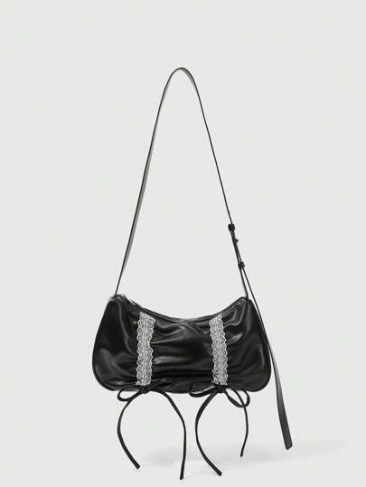 حقيبة يد نسائية بتصميم الرباط المزخرف والعقدة للارتداء عبر الجسم