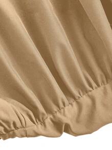 COSMINA Sweet Solid Color Floral Hem Shorts, Summer