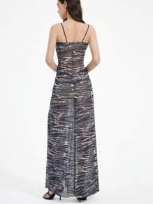 Aveloria GENKIRA Rochie asimetrică cu decupaj în formă de inimă pentru femei tinere, sexy și elegante - Multicolor - Vizualizare 2