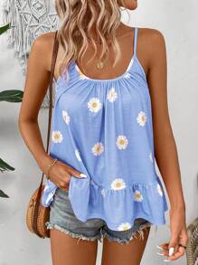 Breezaya 女士休闲雏菊印花吊带背心