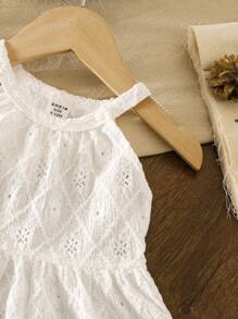 SHEIN Vintaside Kids 女宝宝休闲度假针织纹理连衣裙，适合旅行