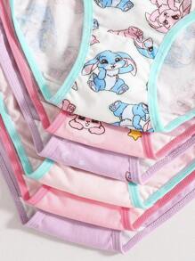 Set de 6 bragas de algodón con estampado lindo de conejo, transpirables y adecuadas para todas las estaciones, para niñas - Multicolor - Ver 3