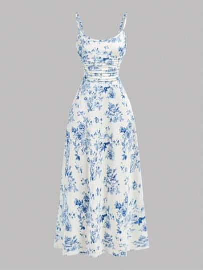 SHEIN Girlism Tween 女童休闲舒适蝴蝶结装饰荷叶边溜冰裙