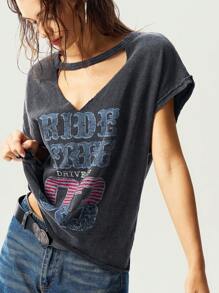 Bohemela 夏季波西米亚风 7 月 4 日西部风格纯色针织圆领无袖短款背心，适合女士 - 黑色 - 查看 1