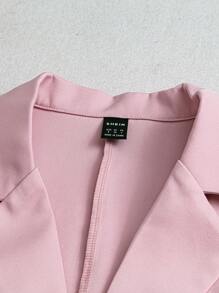 Franclia 女士休闲优雅修身短袖粉色西装外套