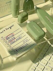 SHEIN 5 Packs Highly Attractive Multifunctional Correction Tape Set, Creative Coating Tape, Smooth And Simple Silent Correction Tape(Offset Printing Is A Normal Phenomenon) - Green - View 3