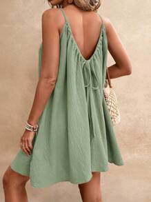 Poéselle 夏季女式吊带波西米亚风太阳裙，必备款，夏季服装，婚礼季节必备款，Cottagecore 抽绳连衣裙太阳裙女式连衣裙