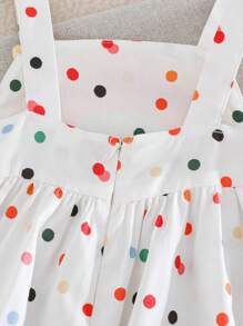 Cozy Pixies Baby Girl Rainbow Print 3D Flower Decor Backless Waisted Dress - Multicolor - View 4